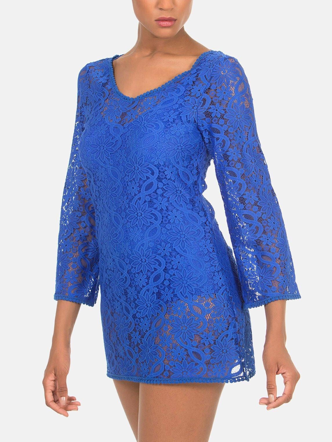 Kurzes Strandkleid Damen Blau M von Selmark