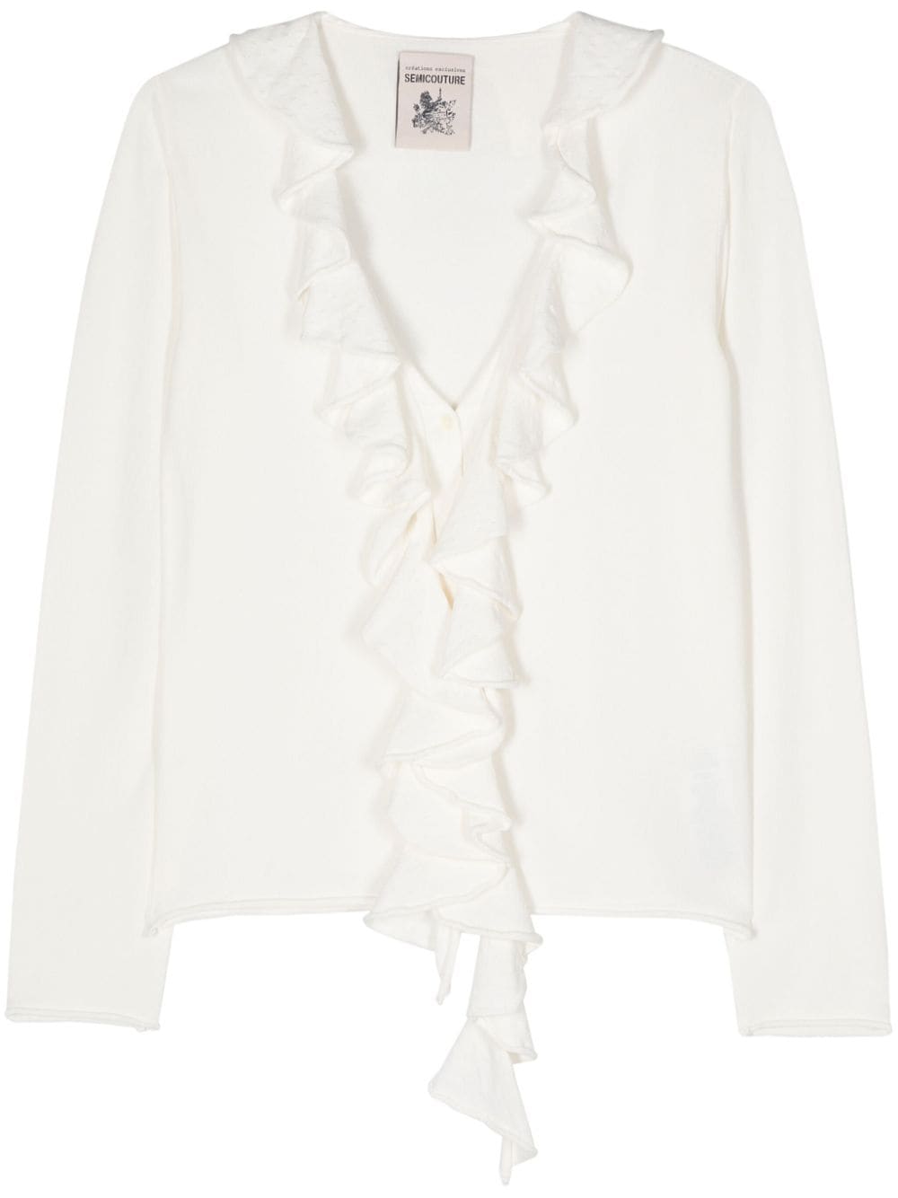 Semicouture Annalisa ruffle-detail cardigan - White von Semicouture