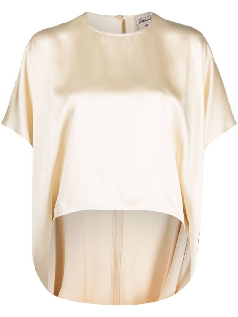 Semicouture asymmetric satin blouse - Neutrals von Semicouture