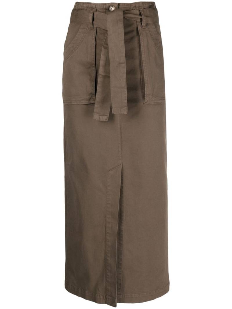Semicouture belted cotton midi skirt - Green von Semicouture