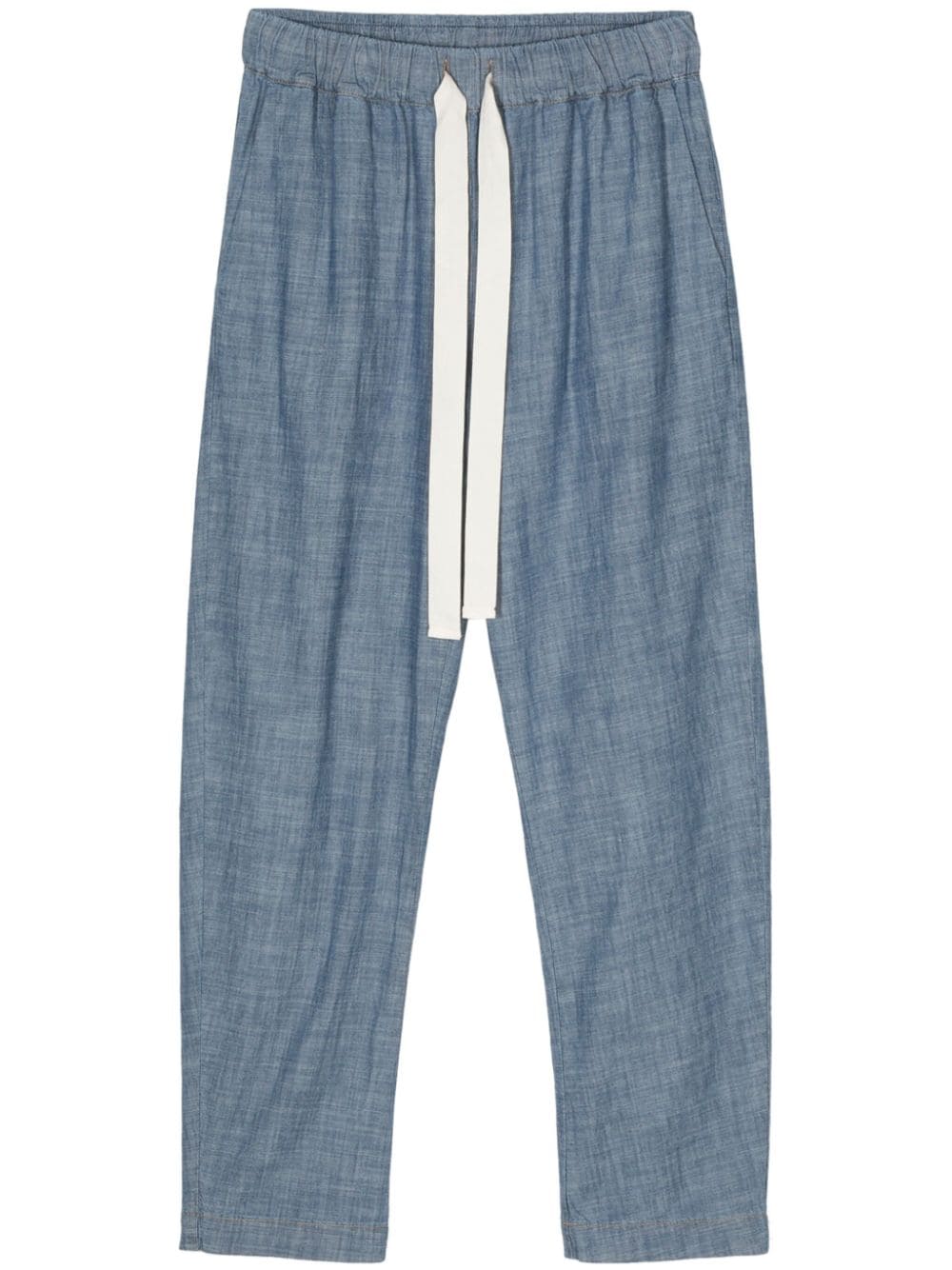 Semicouture chambray cotton trousers - Blue von Semicouture