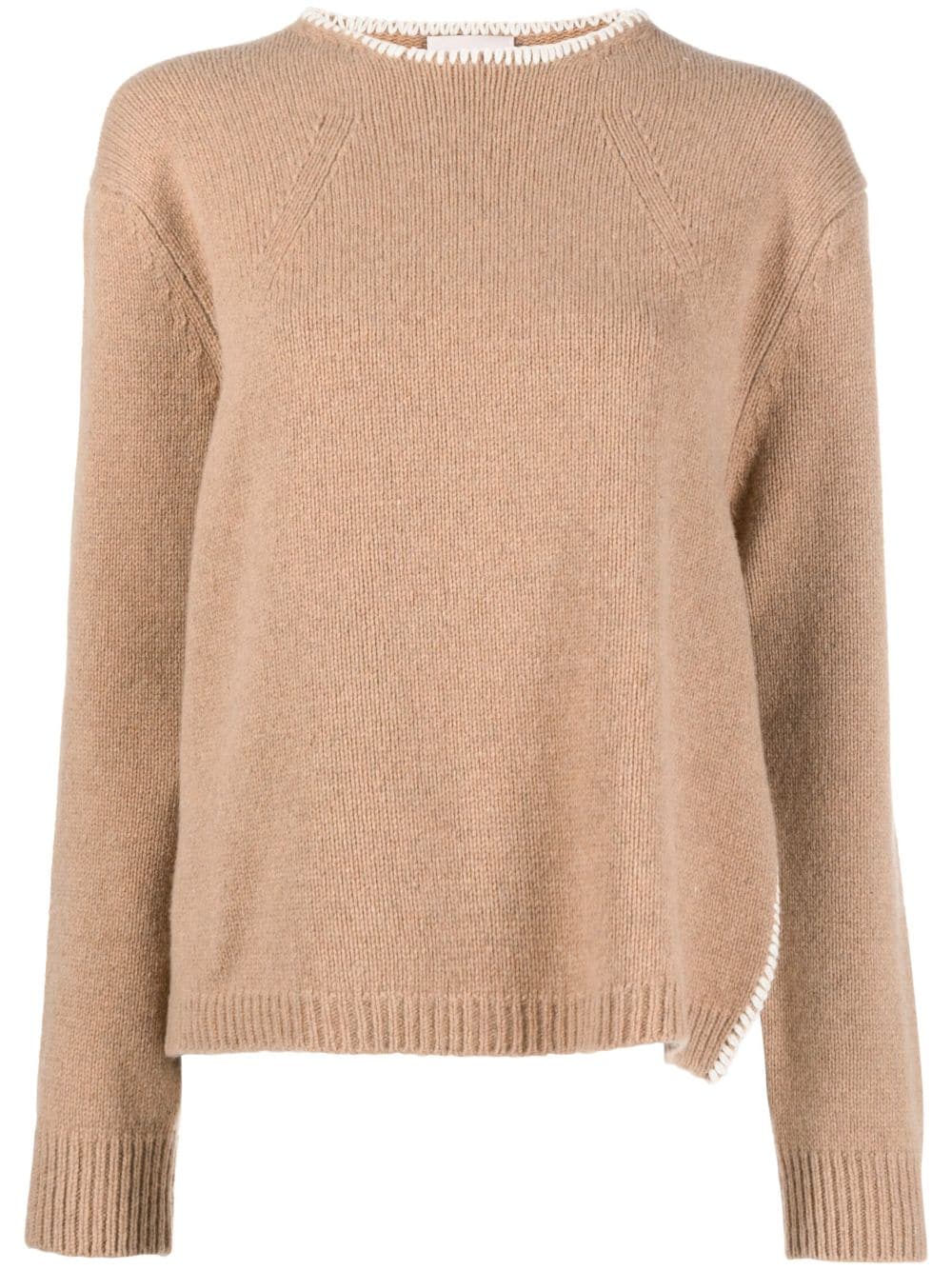 Semicouture contrast-stitching knitted jumper - Neutrals von Semicouture