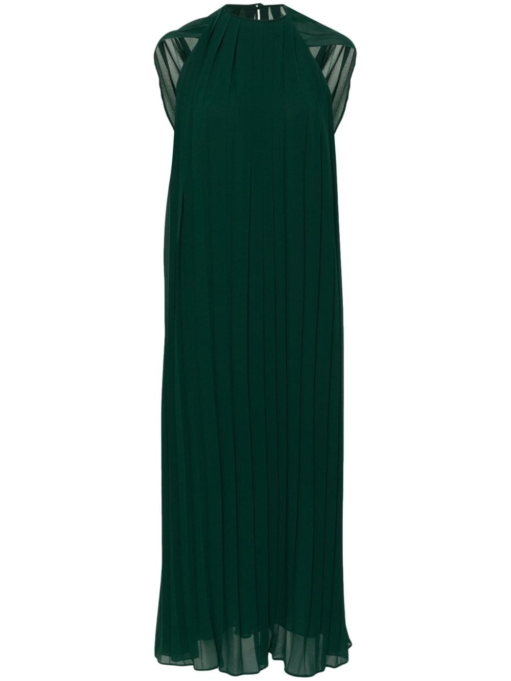 Semicouture draped-shoulder pleated dress - Green von Semicouture