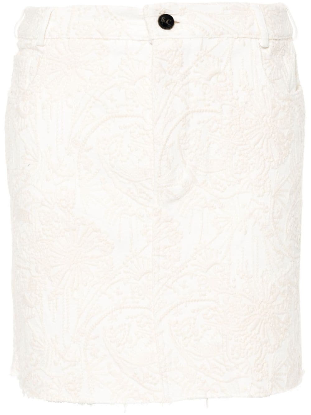 Semicouture embroidered-patterned mini skirt - White von Semicouture