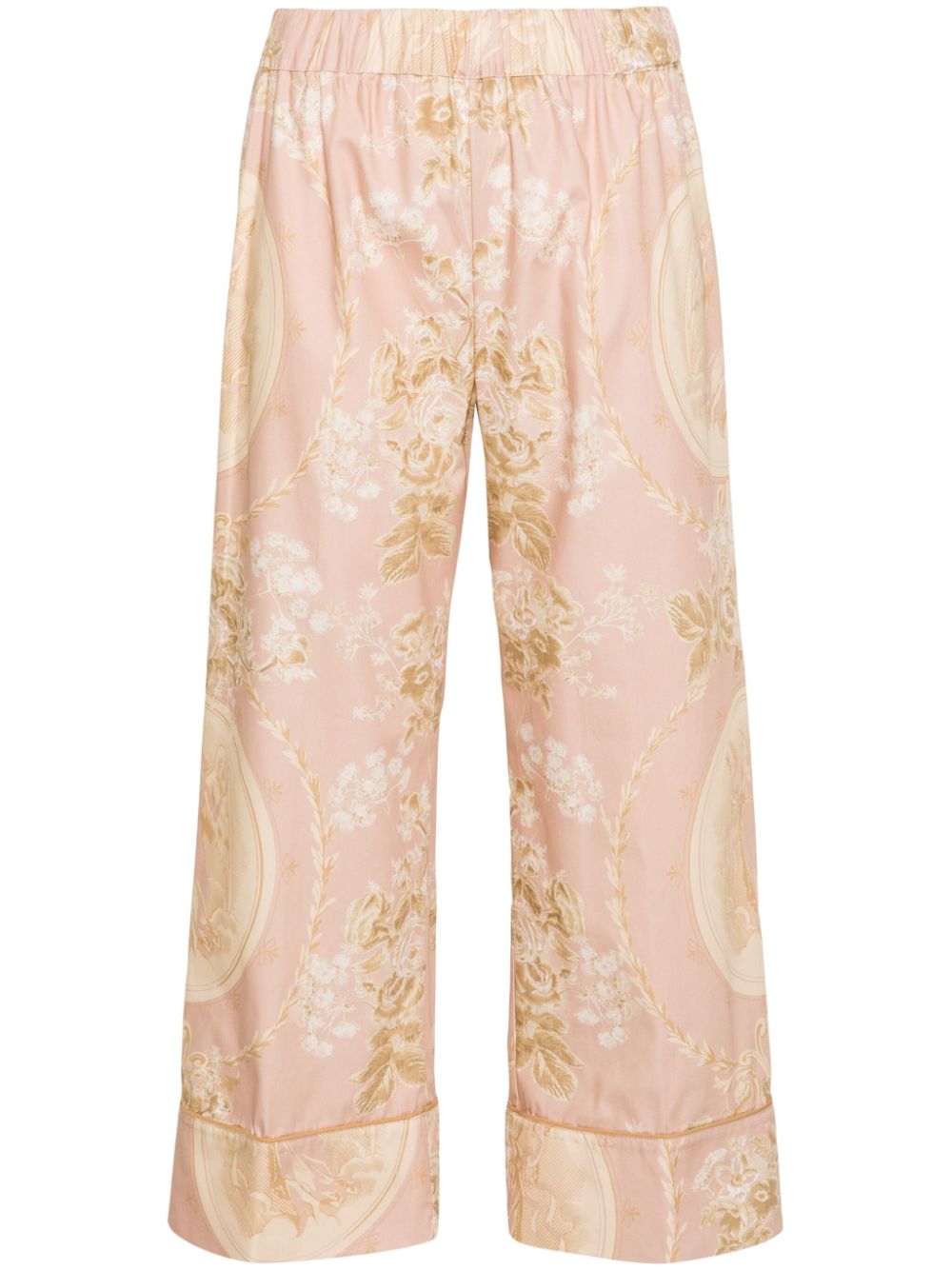 Semicouture floral-print cotton trousers - Pink von Semicouture