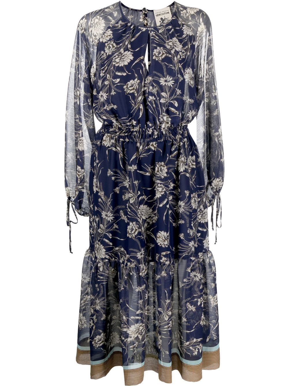 Semicouture floral-print midi dress - Blue von Semicouture