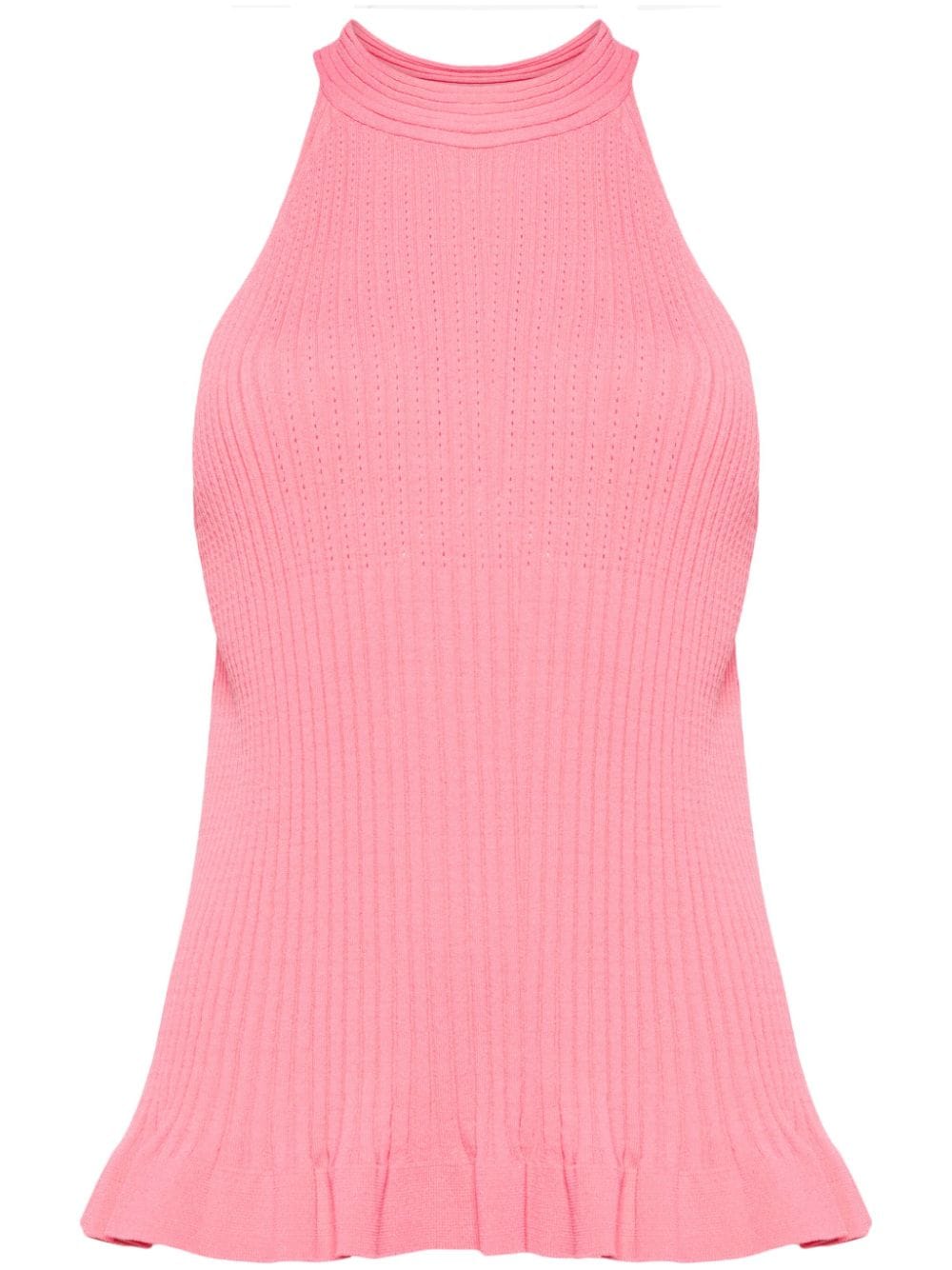 Semicouture halterneck ribbed-knit top - Pink von Semicouture