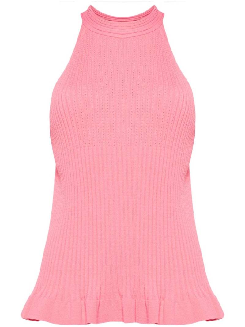 Semicouture halterneck ribbed-knit top - Pink von Semicouture