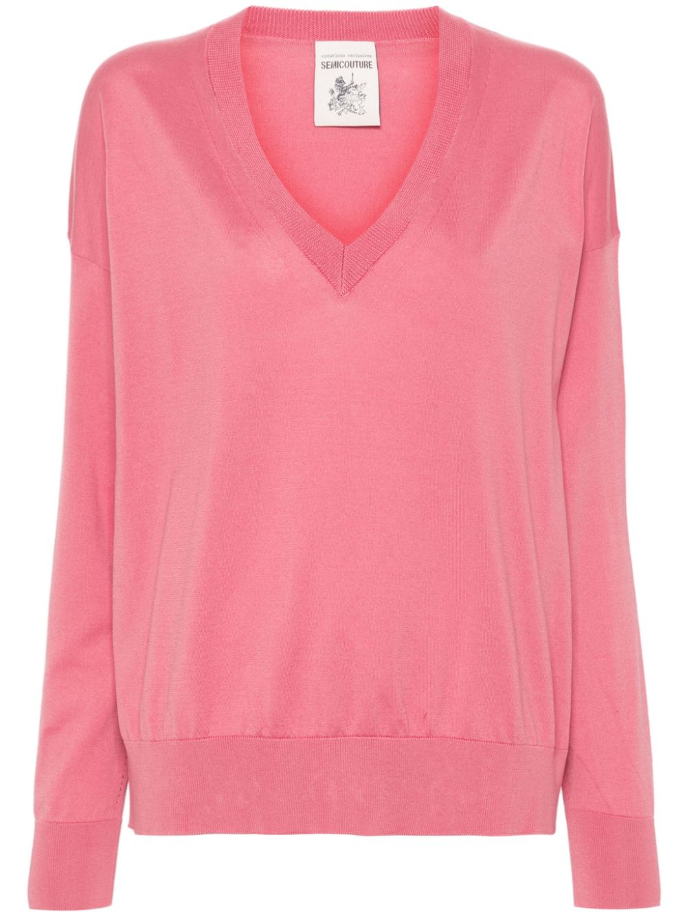 Semicouture long-sleeve cotton jumper - Pink von Semicouture
