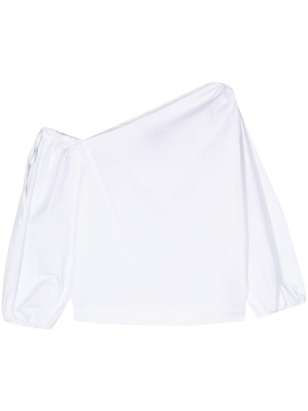 Semicouture one-shoulder poplin blouse - White von Semicouture