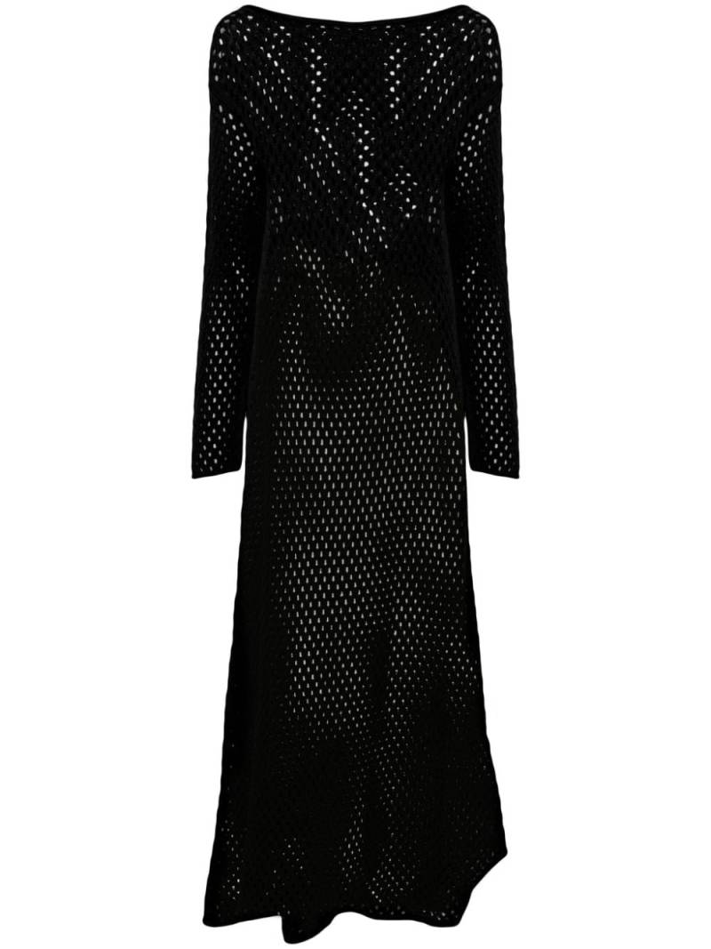 Semicouture open-knit cotton maxi dress - Black von Semicouture