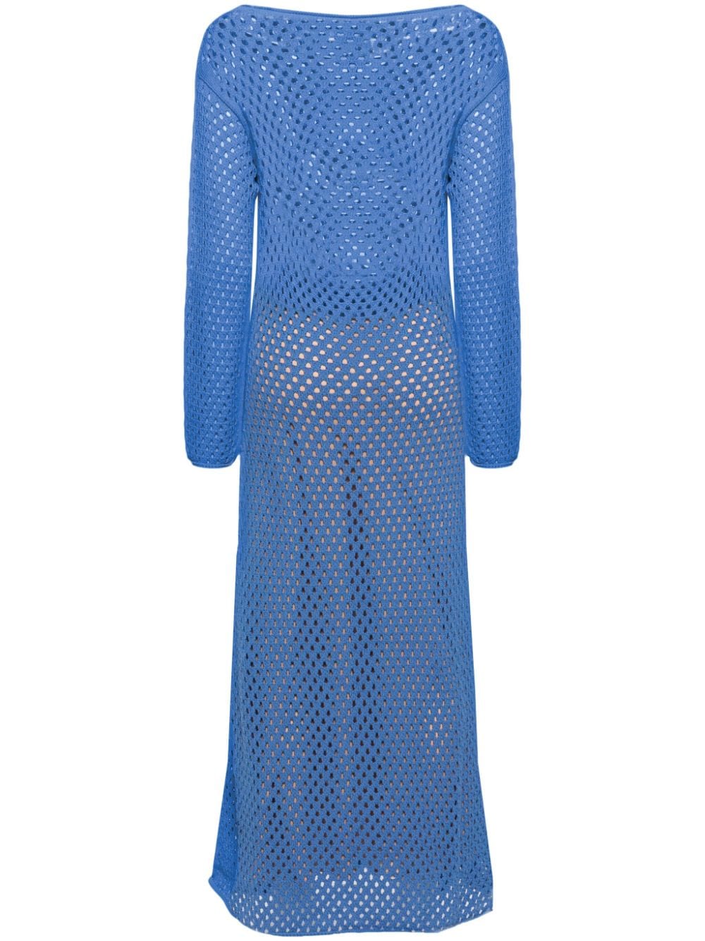 Semicouture open-knit cotton maxi dress - Blue von Semicouture