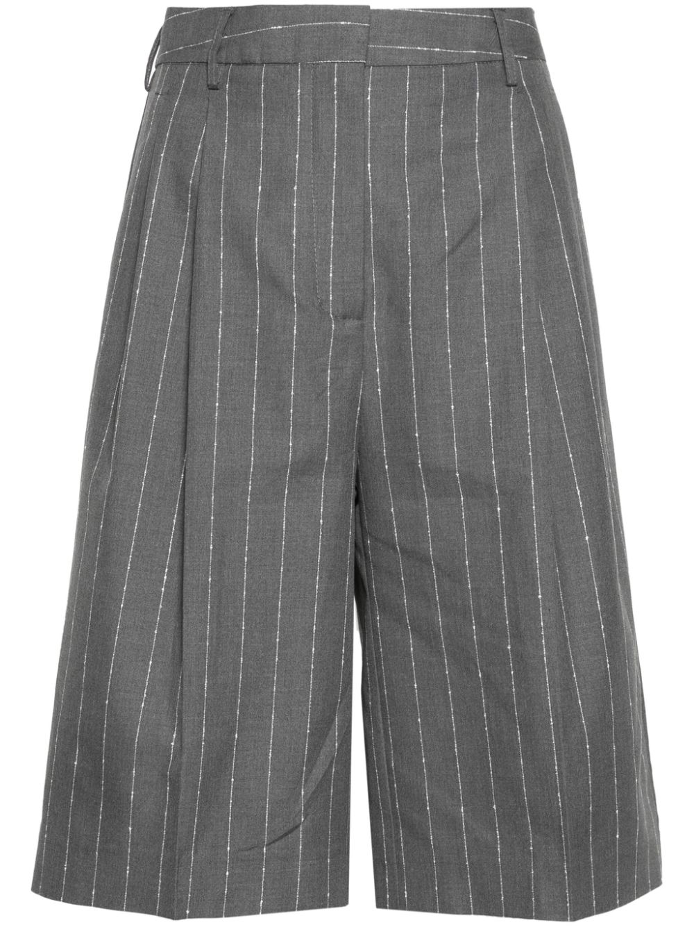 Semicouture pinstriped cotton shorts - Grey von Semicouture