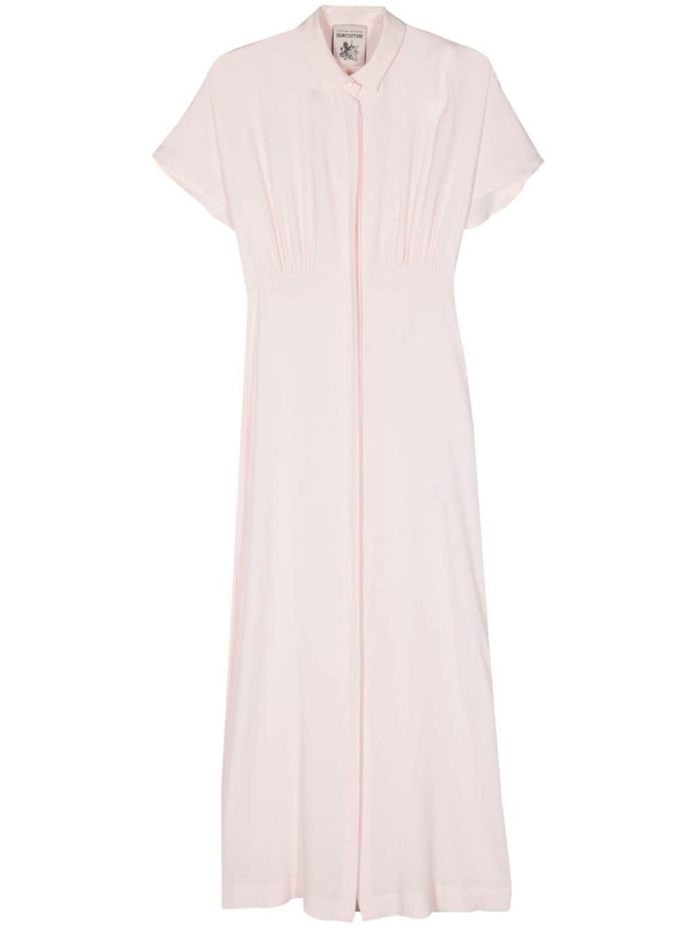 Semicouture ruched-detail crepe shirtdress - Pink von Semicouture