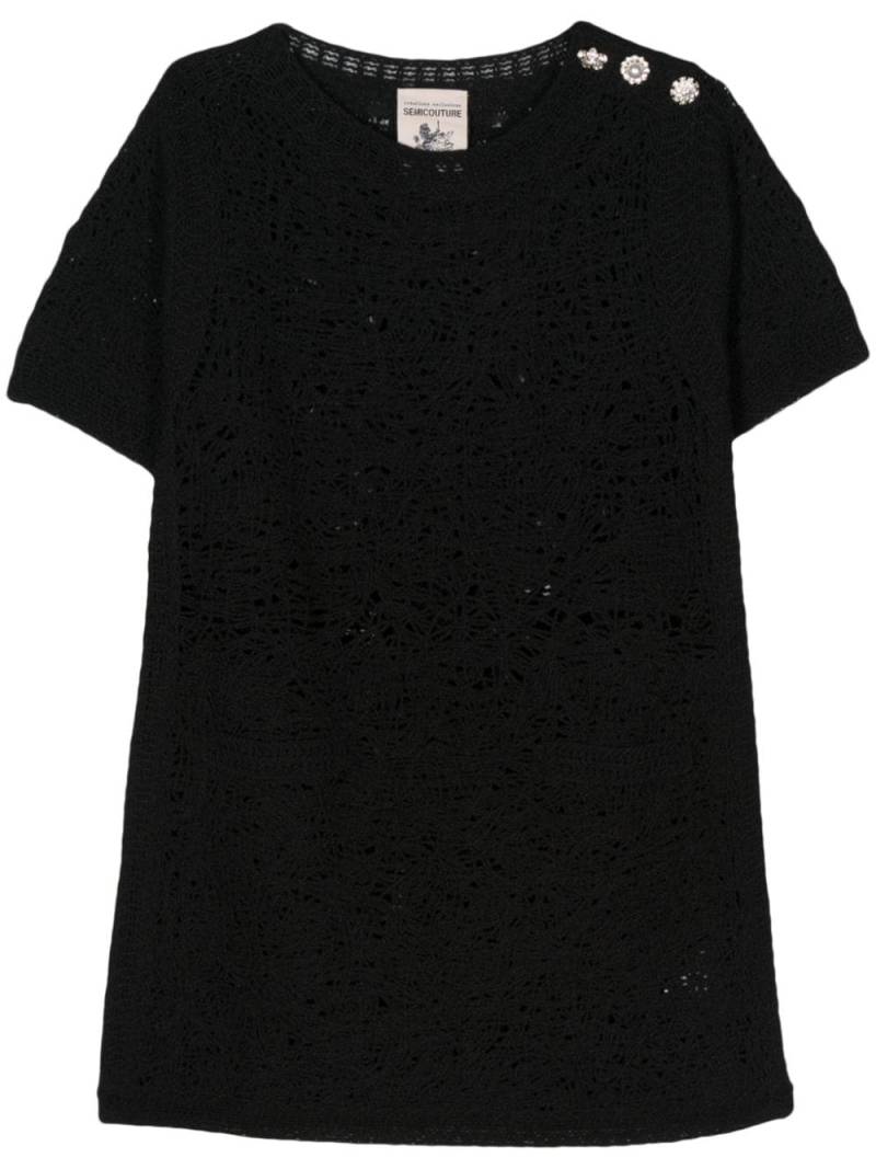 Semicouture short-sleeve knitted dress - Black von Semicouture