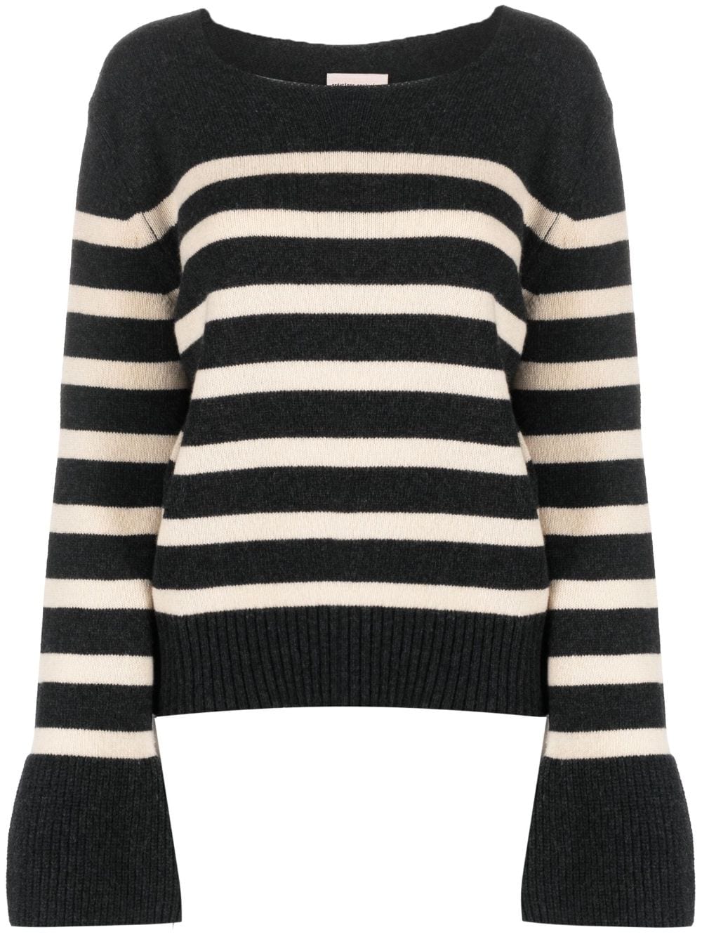 Semicouture striped boat-neck jumper - Grey von Semicouture