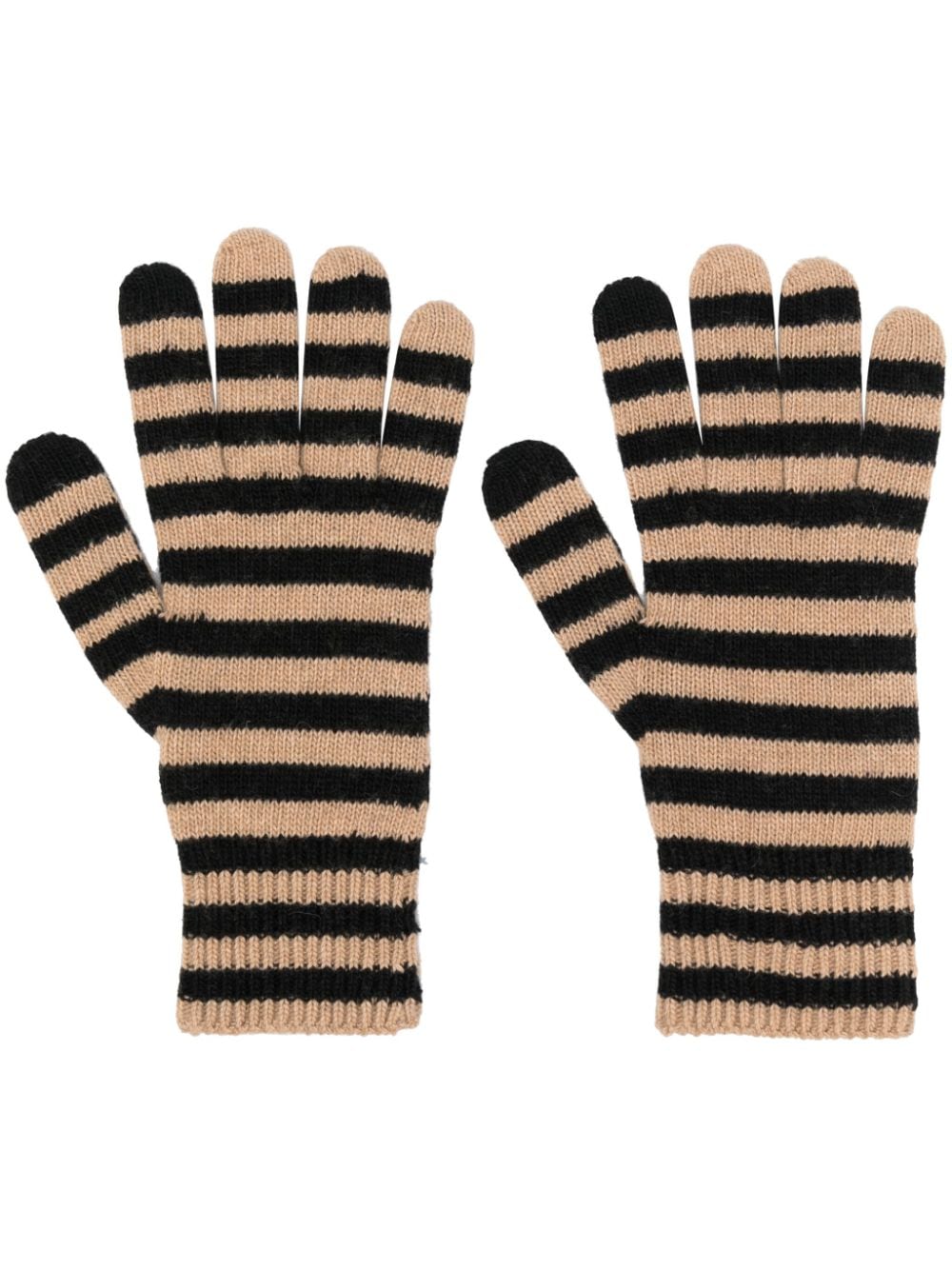 Semicouture striped knitted gloves - Neutrals von Semicouture