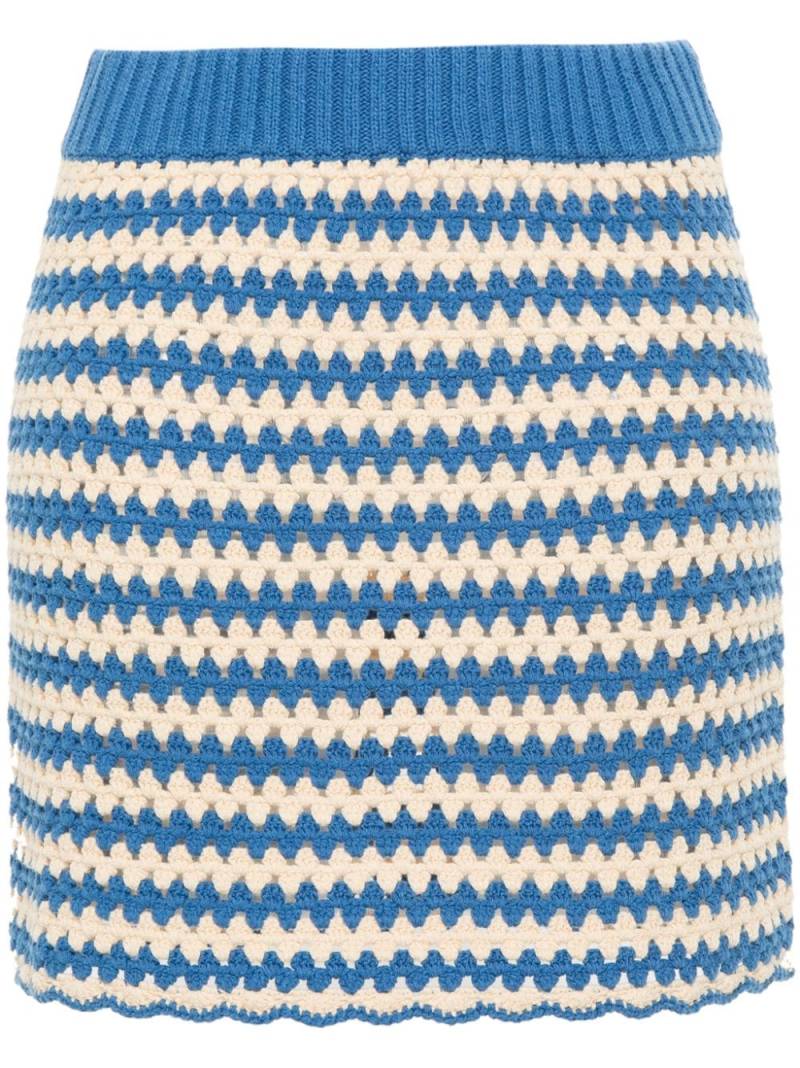 Semicouture striped knitted mini skirt - Blue von Semicouture