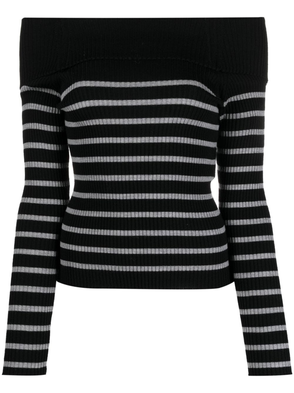 Semicouture striped virgin-wool jumper - Black von Semicouture