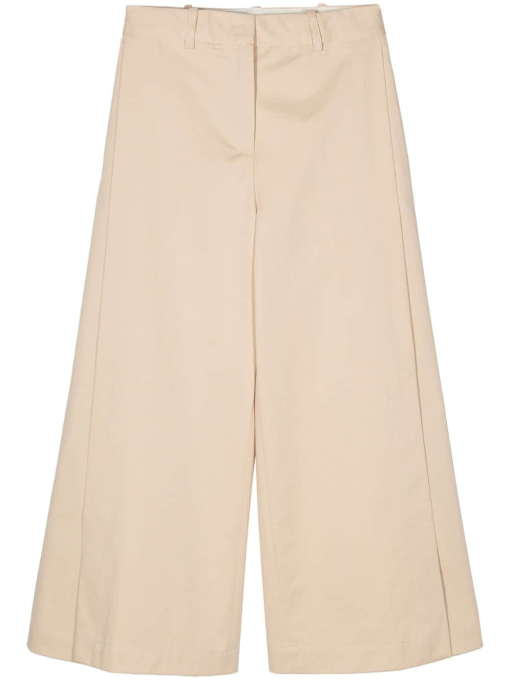 Semicouture wide-leg cotton trousers - Neutrals von Semicouture