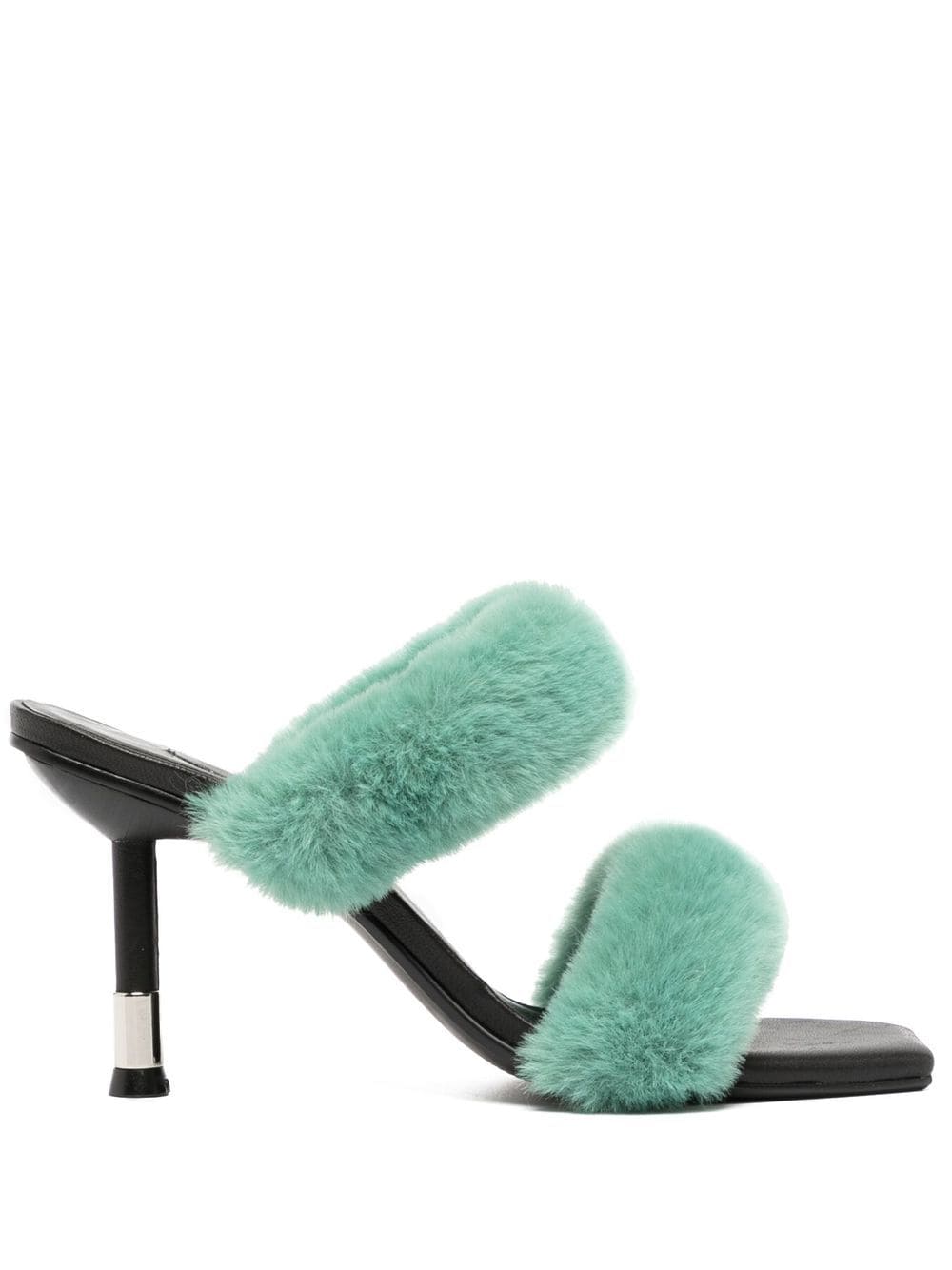 Senso Quisha faux-shearling 90mm sandals - Green von Senso