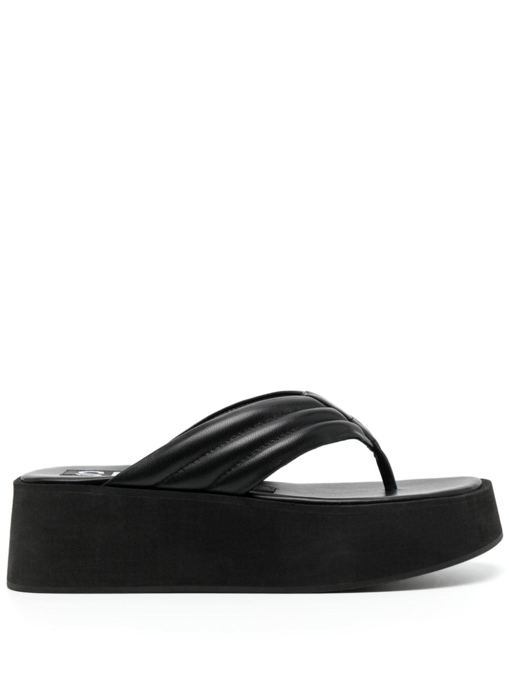 Senso Reese platform leather flip-flops - Black von Senso