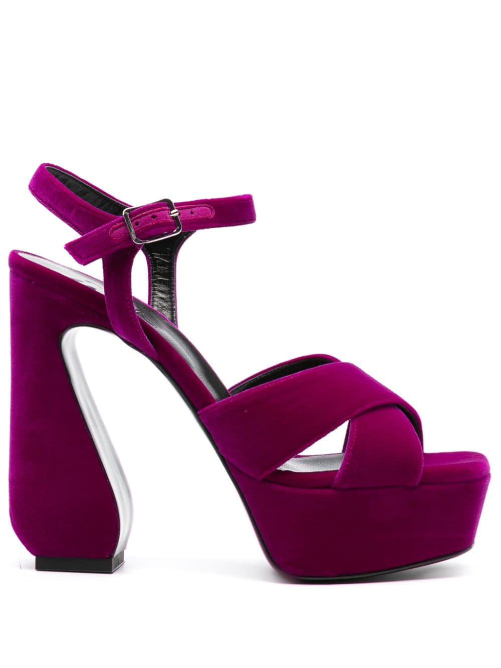 Sergio Rossi 140mm velvet platform sandals - Purple von Sergio Rossi