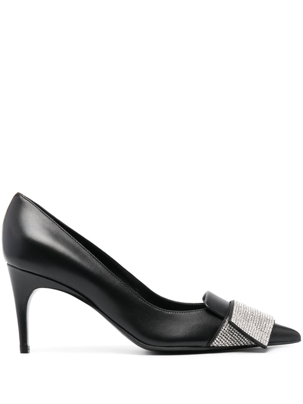 Sergio Rossi 80mm crystal-embellished leather pumps - Black von Sergio Rossi