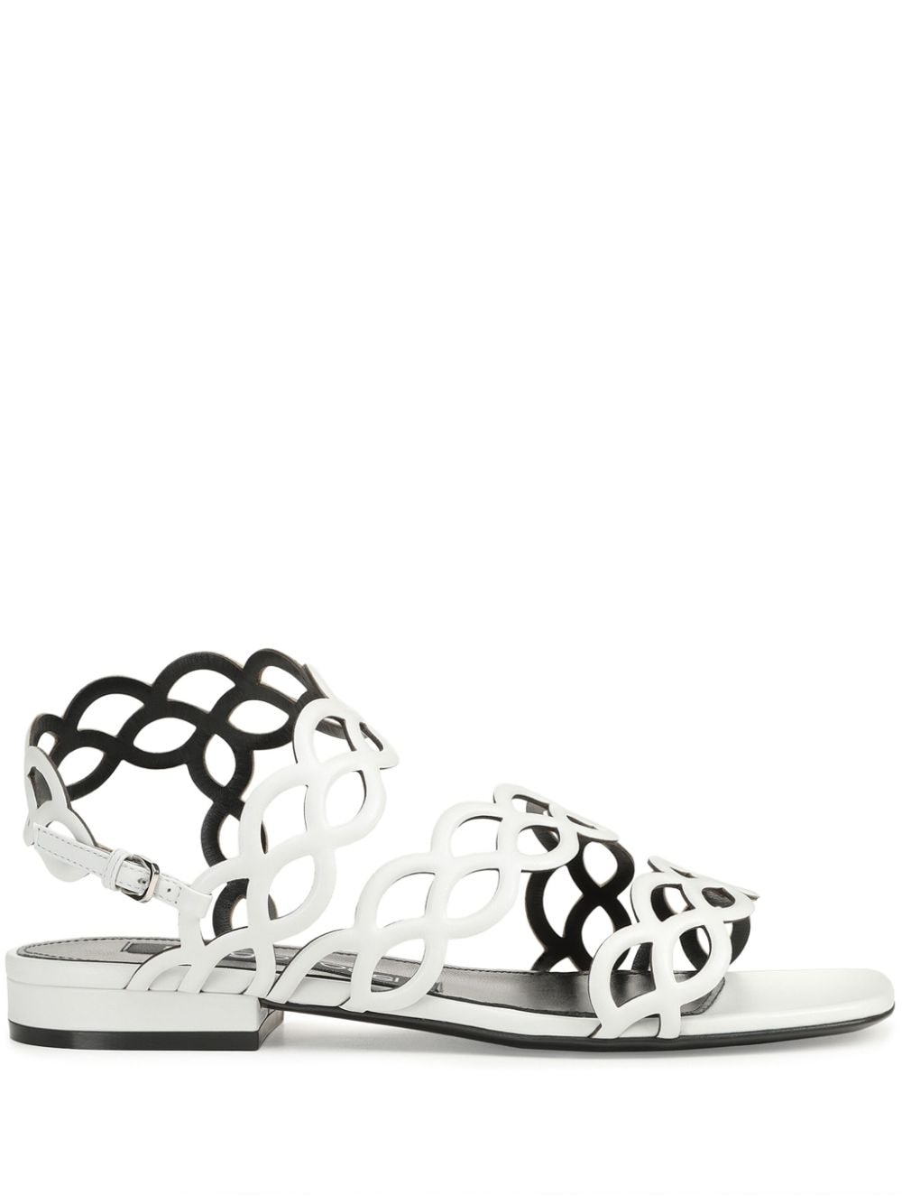 Sergio Rossi Mermaid leather sandals - White von Sergio Rossi