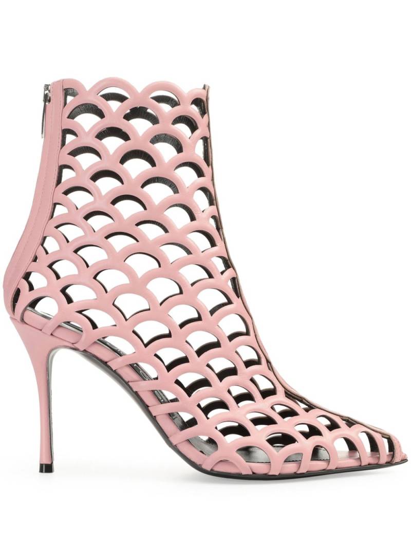 Sergio Rossi SR Mermaid 90mm perforated ankle boots - Pink von Sergio Rossi