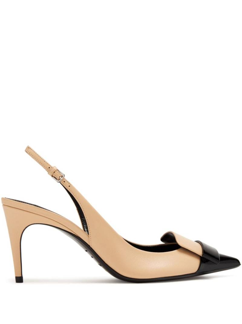 Sergio Rossi SR1 75mm slingback leather pumps - Neutrals von Sergio Rossi