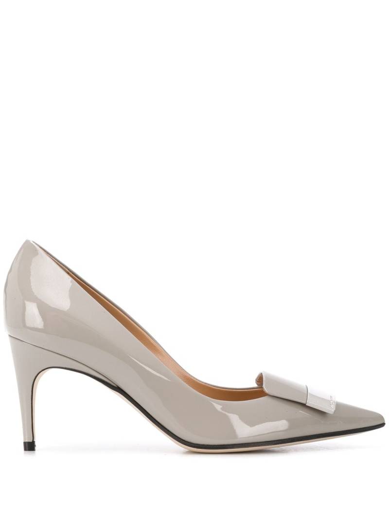 Sergio Rossi Sr1 80mm logo plaque pumps - Grey von Sergio Rossi