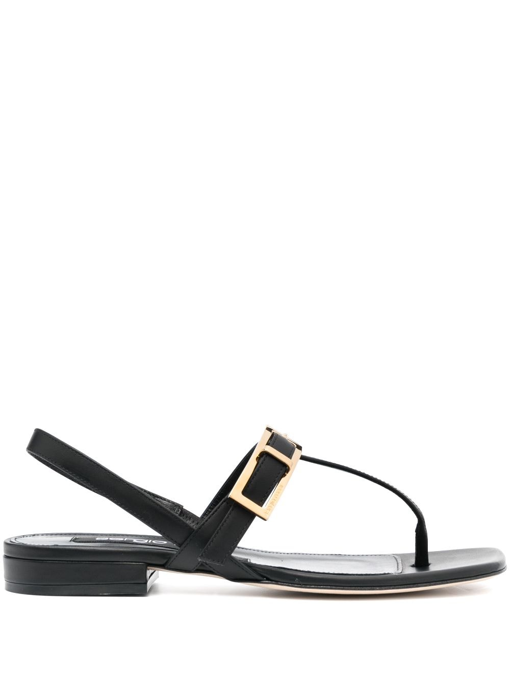 Sergio Rossi buckle-details flat sandals - Black von Sergio Rossi