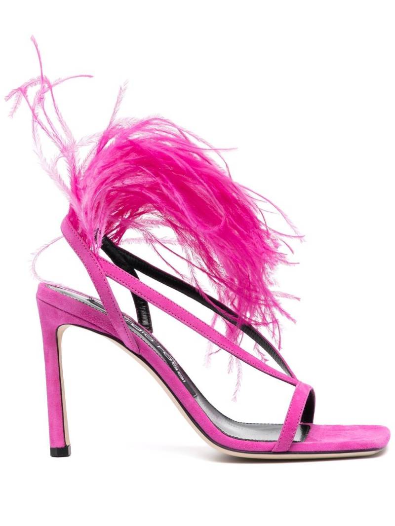 Sergio Rossi feather-trim suede-leather sandals - Pink von Sergio Rossi
