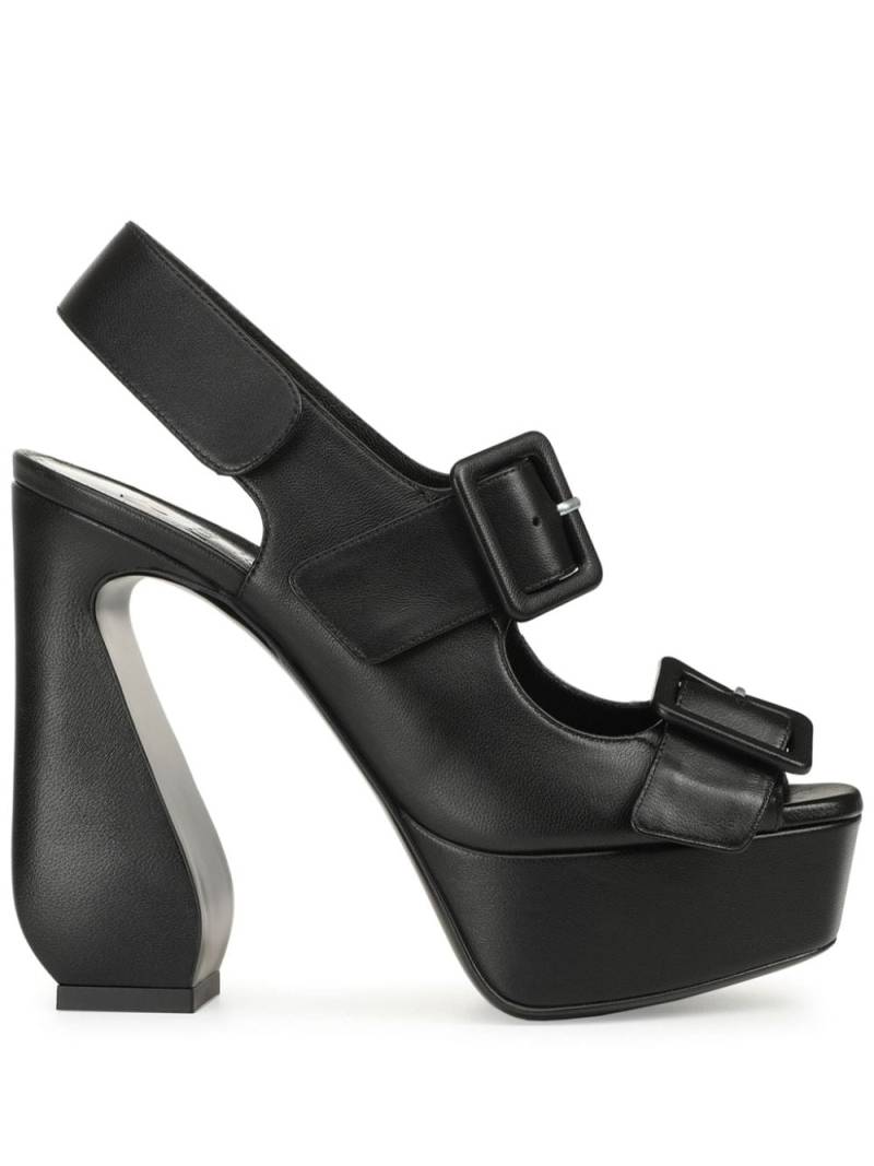 Sergio Rossi leather platform sandals - Black von Sergio Rossi