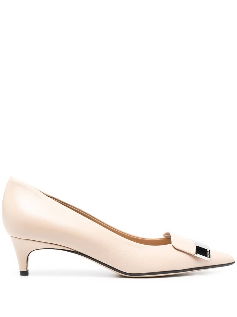 Sergio Rossi sr1 45mm plaque-embellished pumps - Neutrals von Sergio Rossi