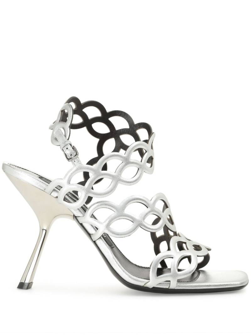 Sergio Rossi sr Mermaid 100mm leather sandals - Silver von Sergio Rossi