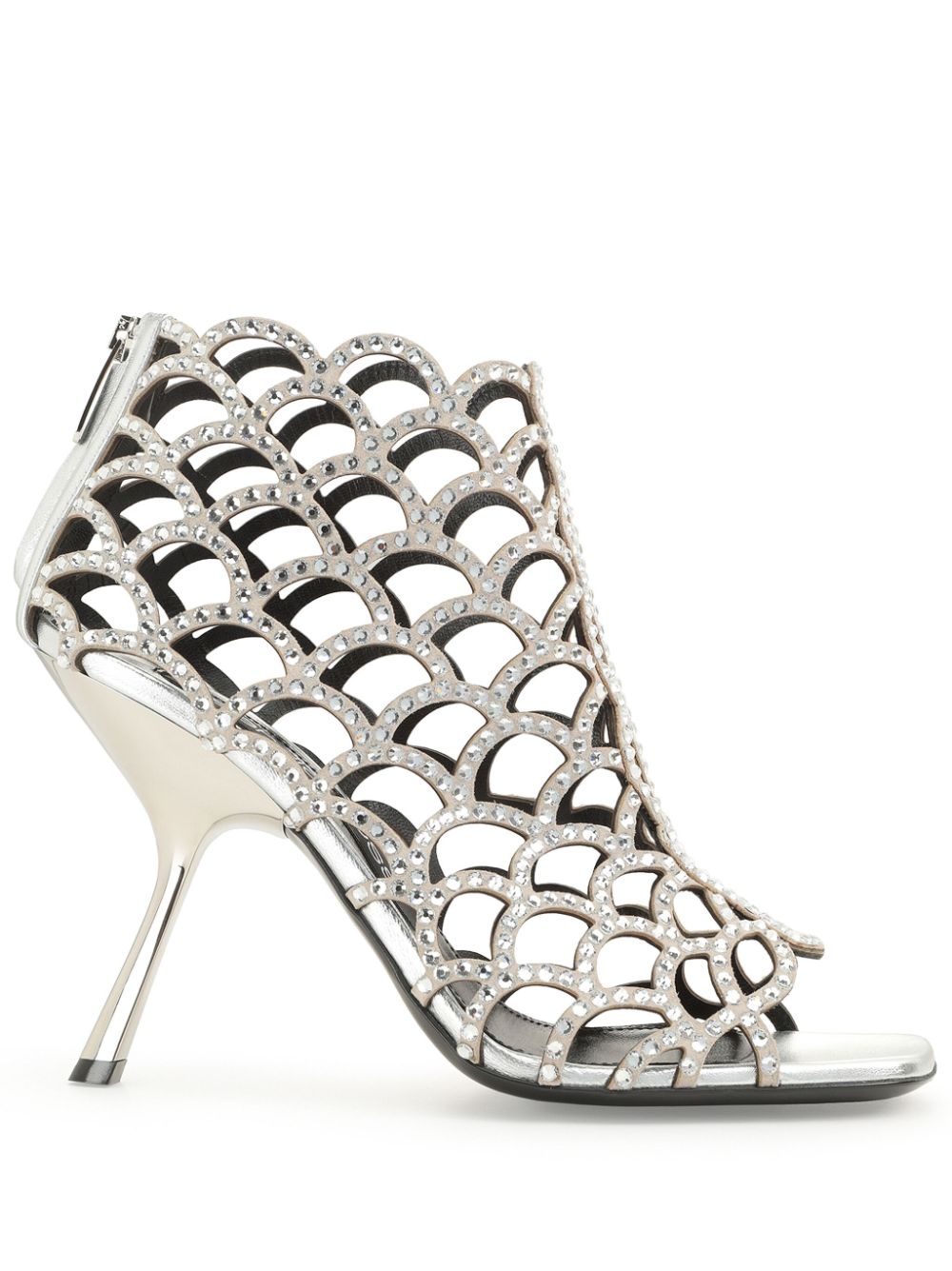 Sergio Rossi sr Mermaid 100mm rhinestone-embellished sandals - Silver von Sergio Rossi