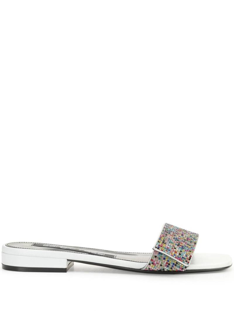 Sergio Rossi sr Paris rhinestone-embellished leather sandals - White von Sergio Rossi