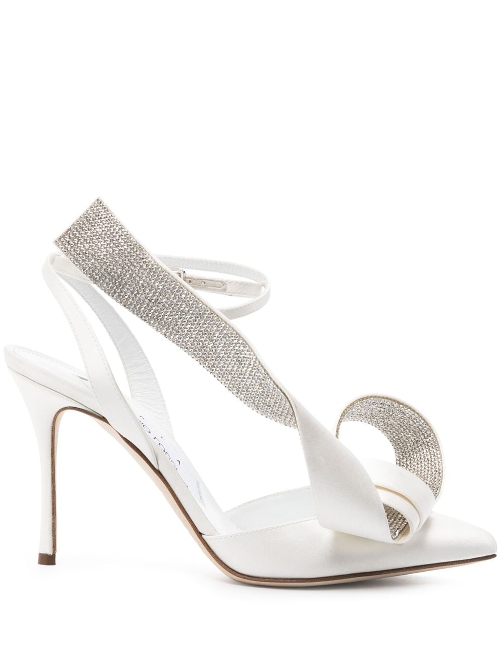 Sergio Rossi x Area Marquise 90mm crystal-embellished pumps - White von Sergio Rossi