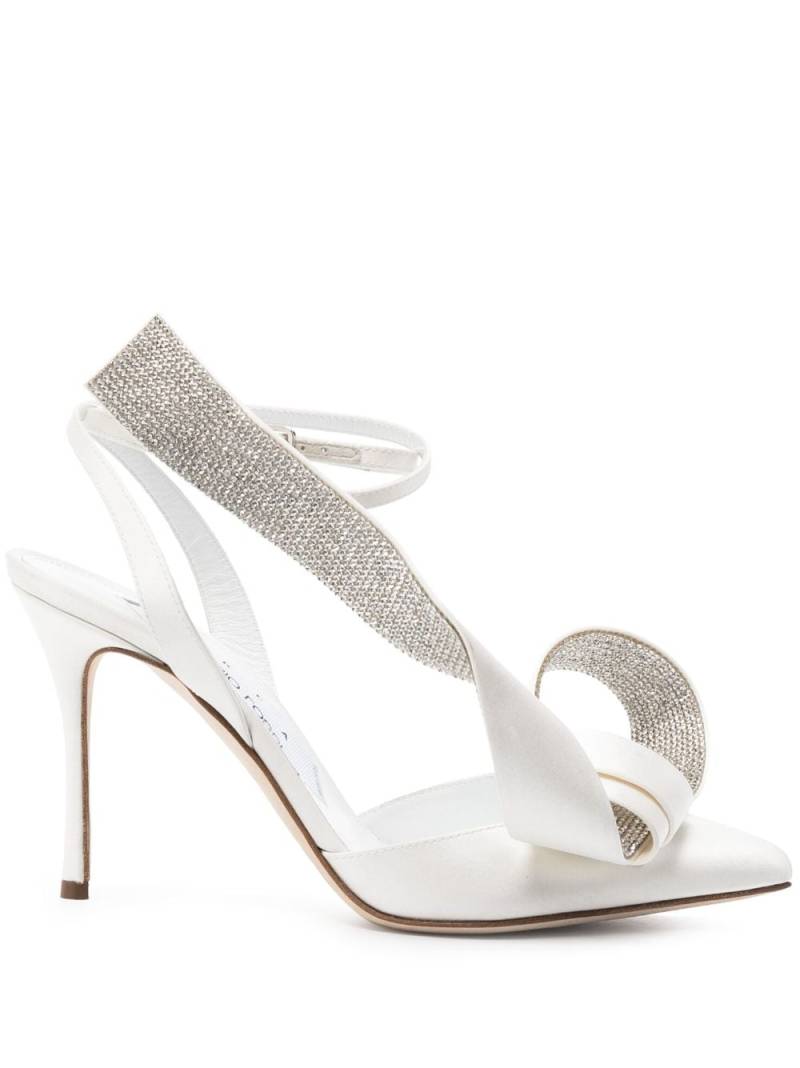 Sergio Rossi x Area Marquise 90mm crystal-embellished pumps - White von Sergio Rossi