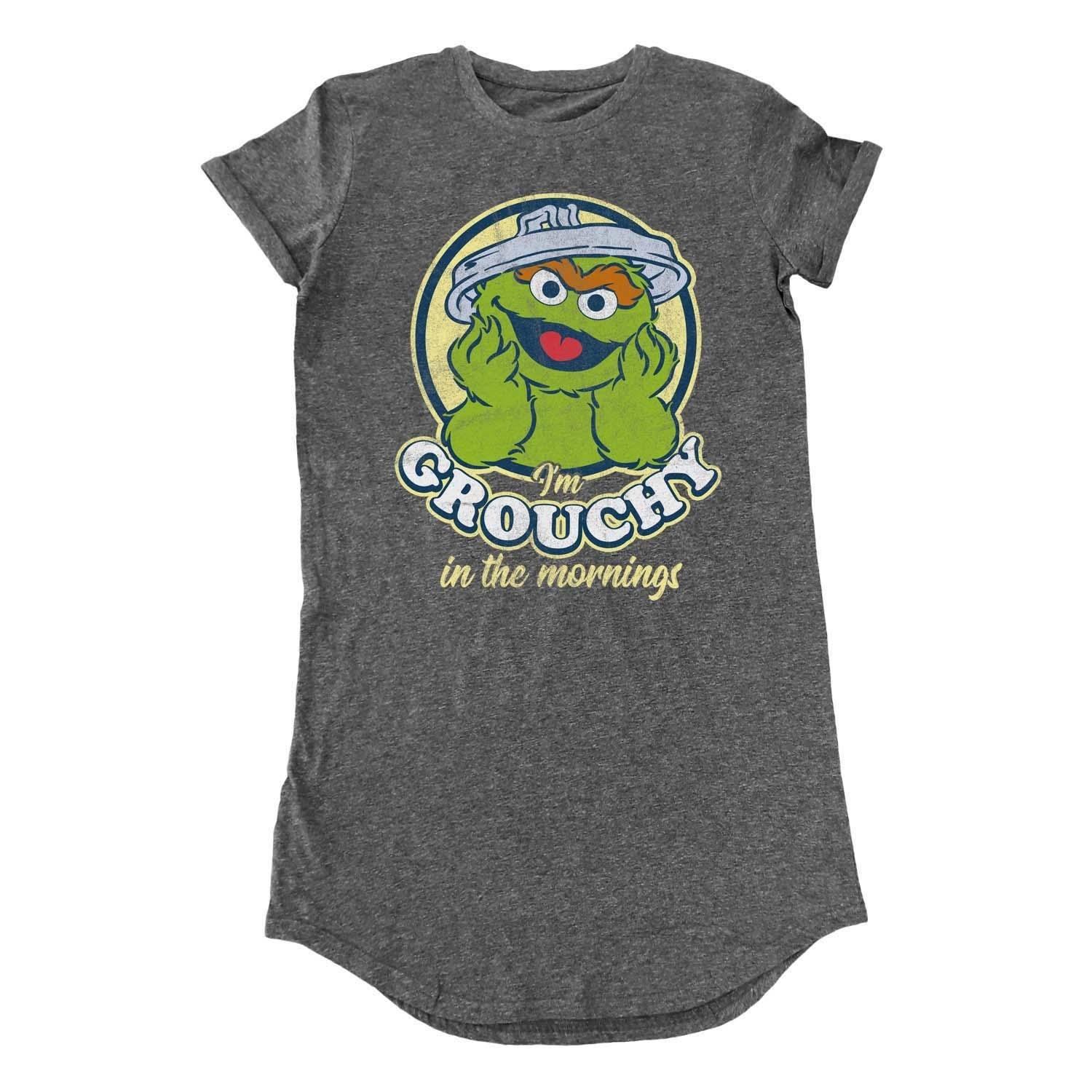 Grouchy In The Morning Tshirtkleid Damen Taubengrau S von Sesame Street