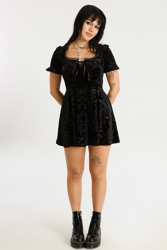 Seven Sisters Samt Minikleid | Schwarz | Damen  | M von Seven Sisters