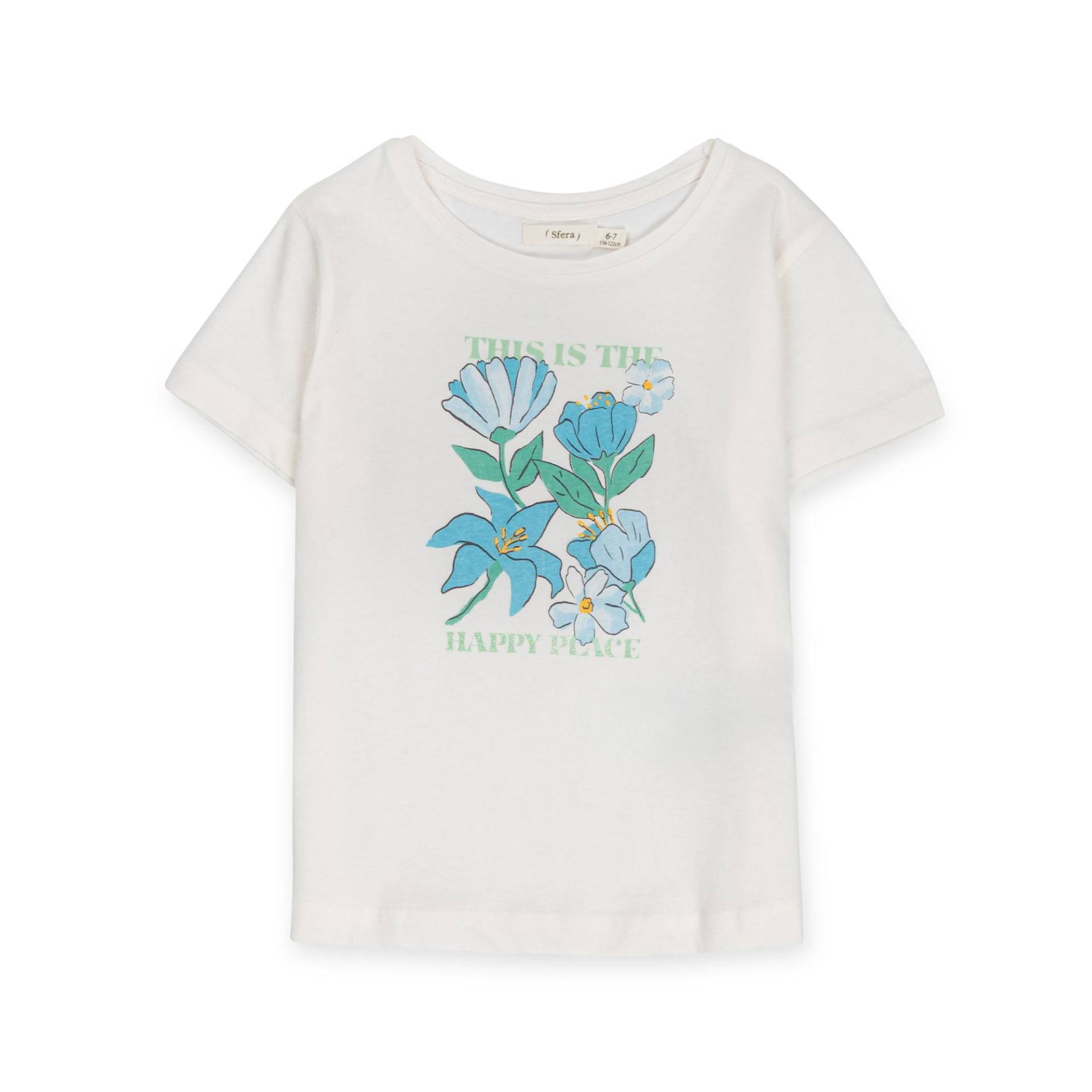 T-shirt, Kurzarm Mädchen Creme 104-110 von Sfera