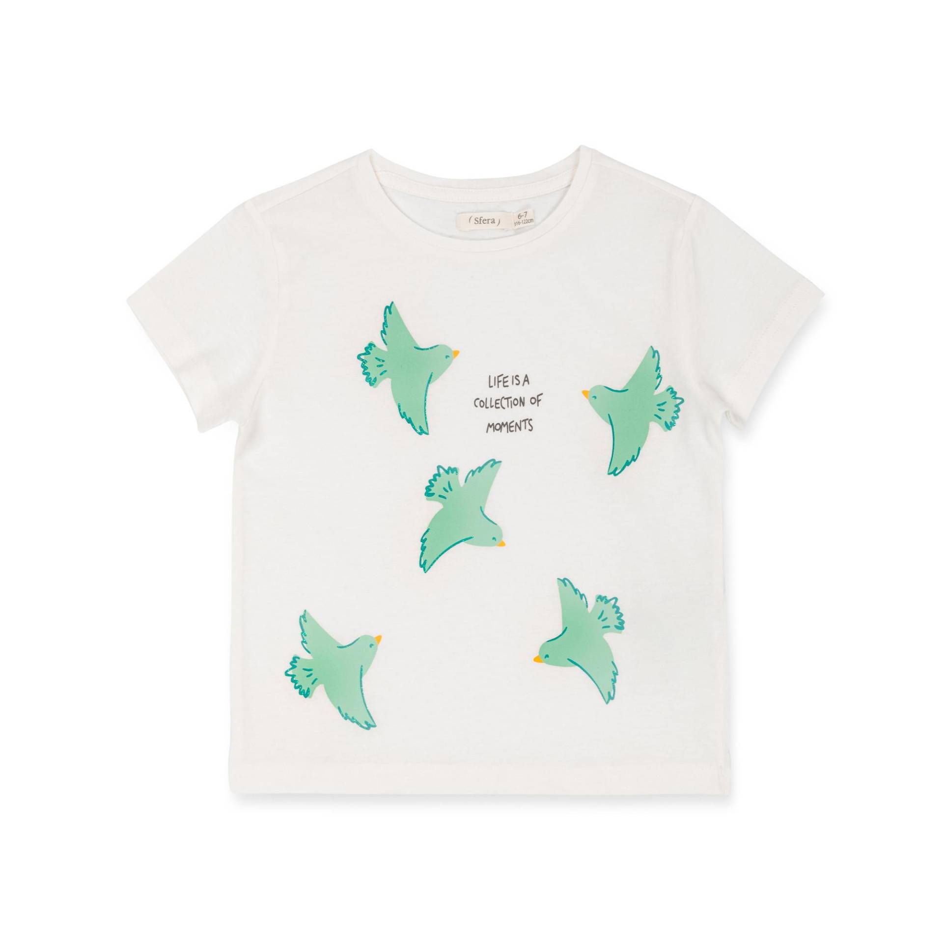 T-shirt, Kurzarm Mädchen Creme 110-116 von Sfera