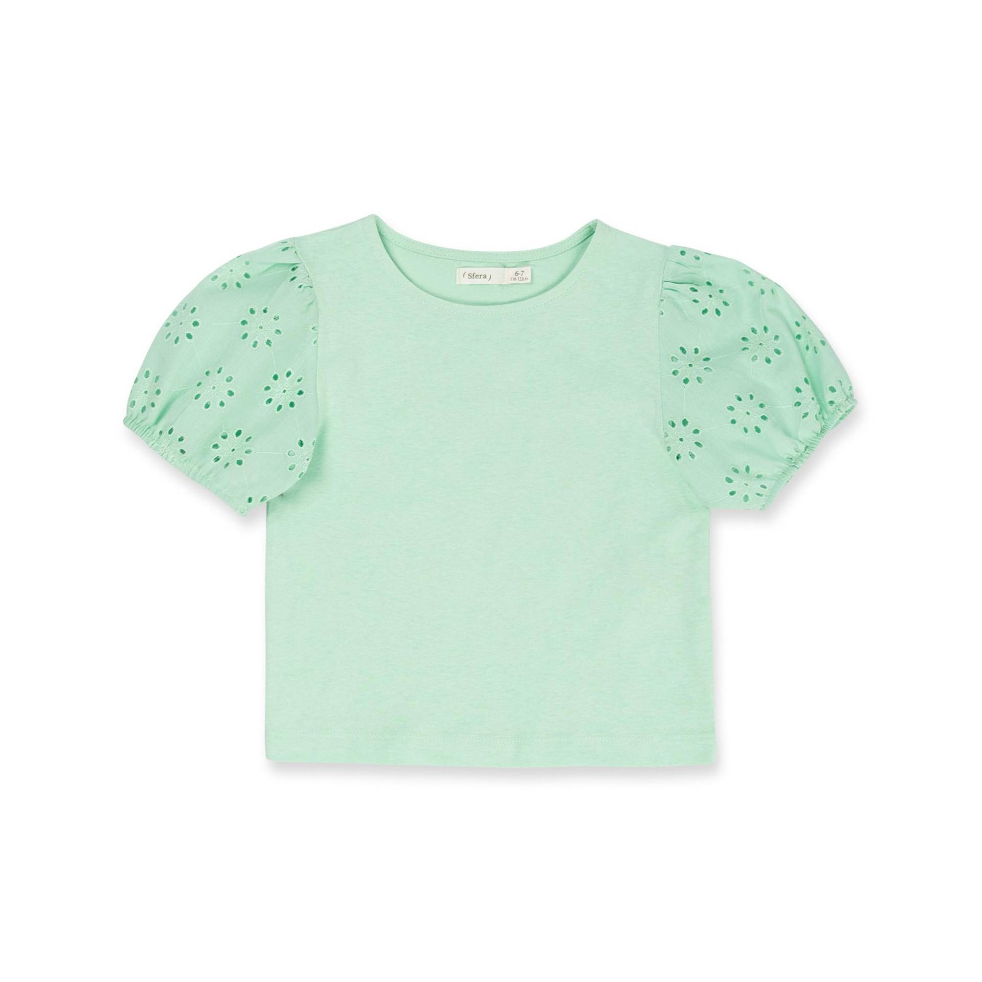 T-shirt, Kurzarm Mädchen Hellgrün 122-128 von Sfera