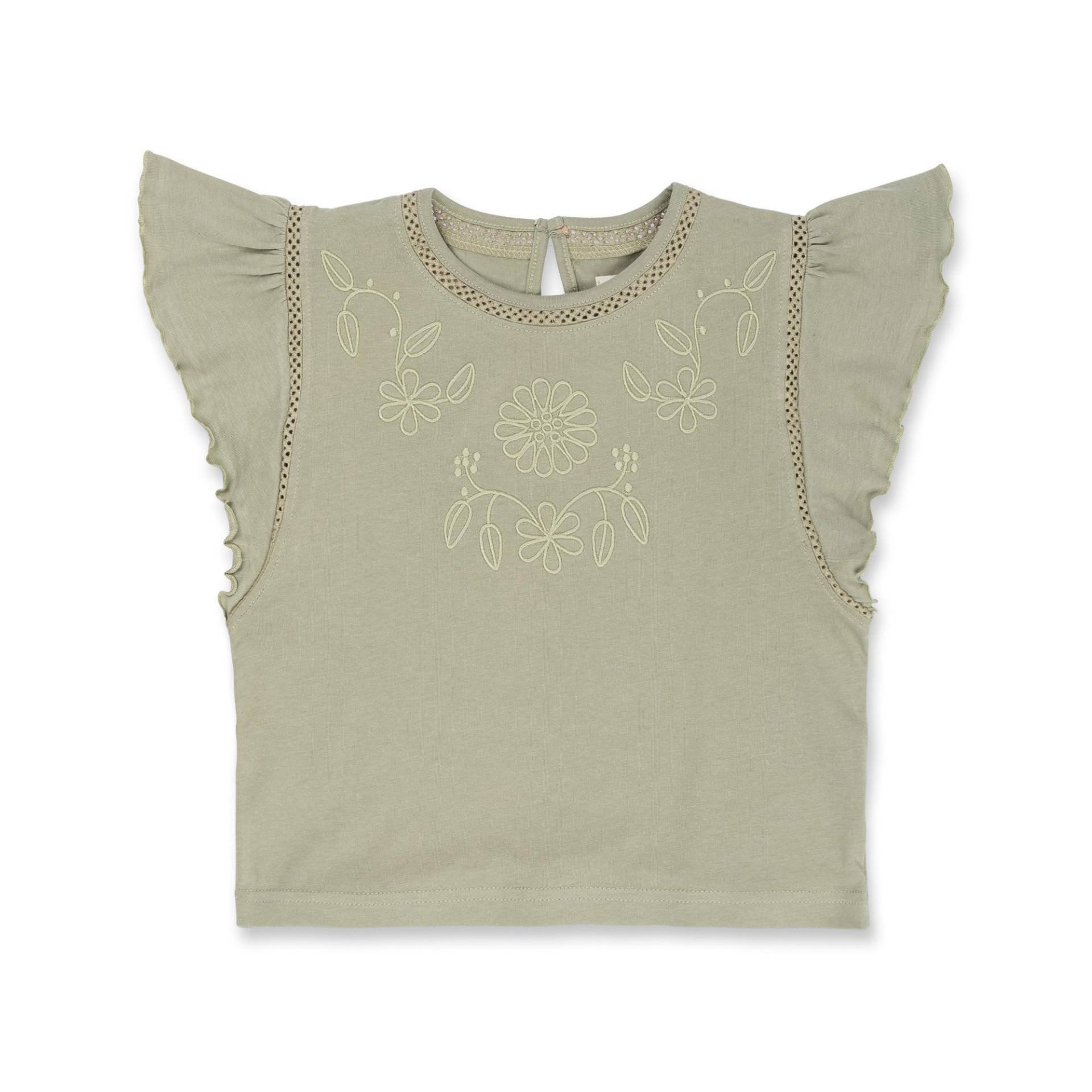 T-shirt, Kurzarm Mädchen Khaki 110-116 von Sfera