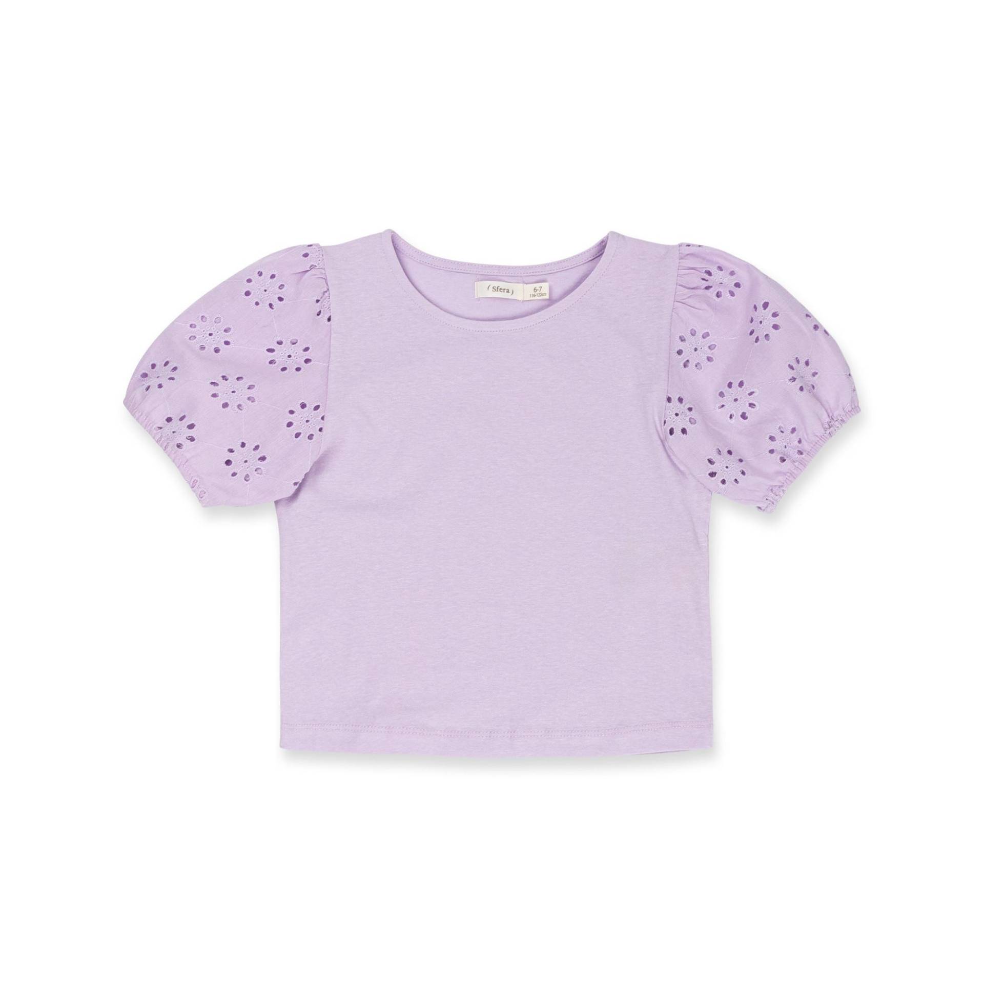 T-shirt, Kurzarm Mädchen Pflaume 104-110 von Sfera