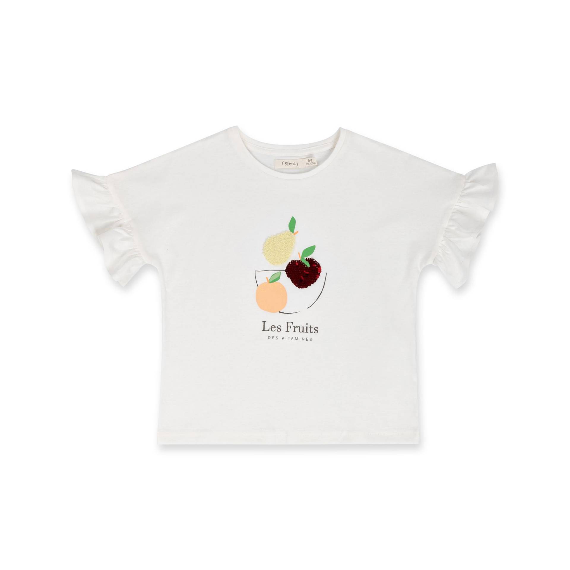 T-shirt, Kurzarm Mädchen Weiss 116-122 von Sfera