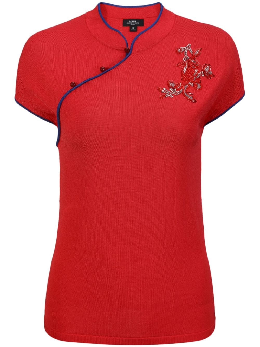Shanghai Tang Hollyhock floral-embroidered top von Shanghai Tang